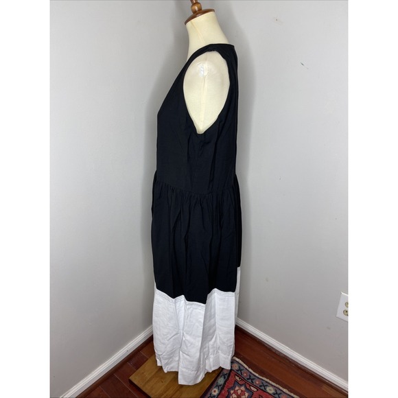 Tuckernuck Pomander Place Black and White Dylan Midi Dress Large‎ L - Picture 3 of 10